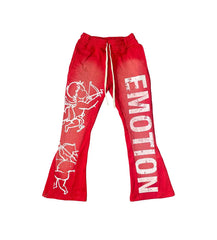 Mixed Emotions Cupid Flare Sweatpants Red