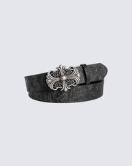 Denim-Style Printed Heavy Belt