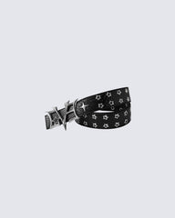 Retro Star Stud PU Leather Belt