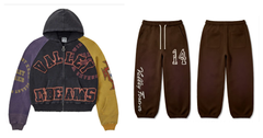 Valley Dreams Color‑Block Zip‑Hoodie & Brown 14 Jogger Set