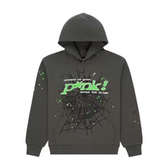 Sp5der Punk V2 Slate Grey Green Hoodie
