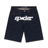 Sp5der V3 Logo Denim Short Indigo