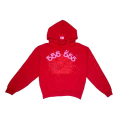 Sp5der Worldwide Red Angel Number 555 Hoodie