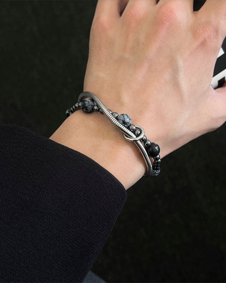 Layered Beaded Chain Bracelet