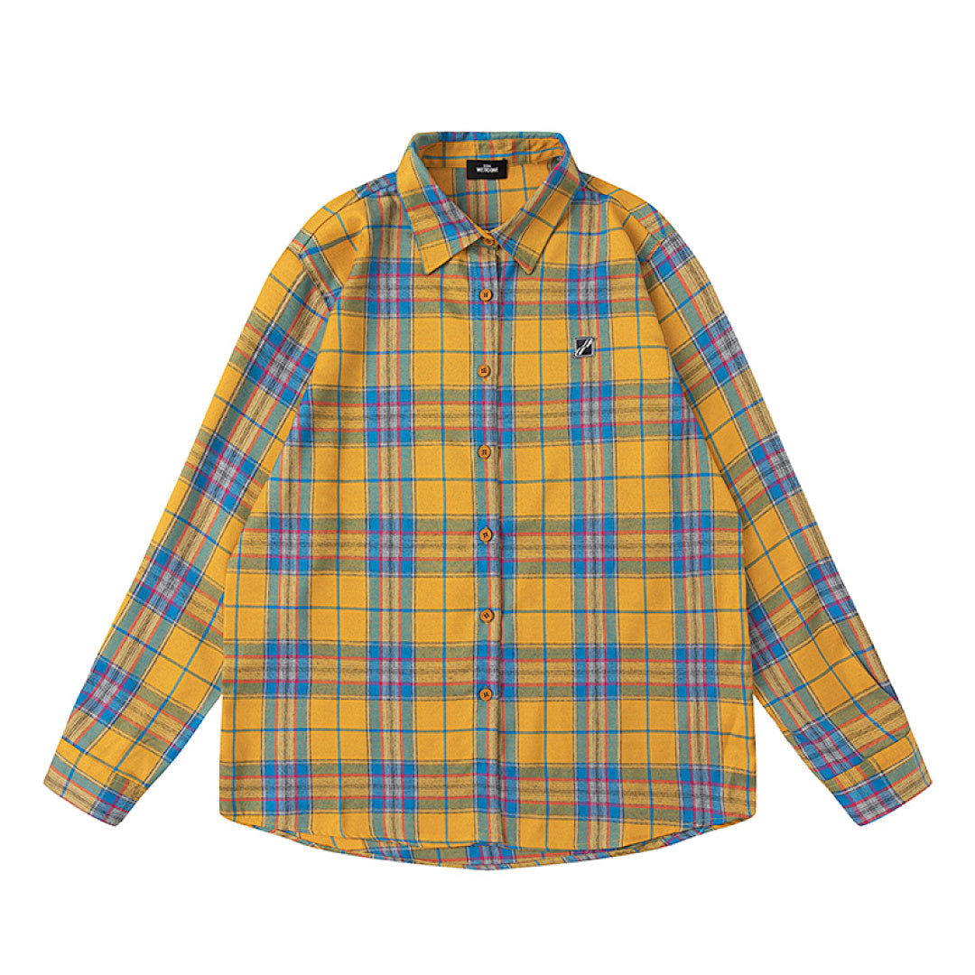 Street Ace WE11DONE Yellow Plaid Long‑Sleeve Shirt