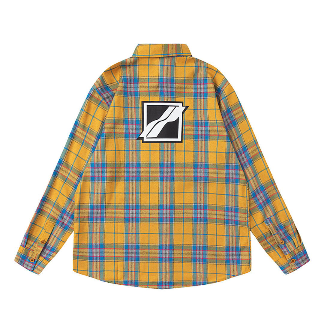 Street Ace WE11DONE Yellow Plaid Long‑Sleeve Shirt