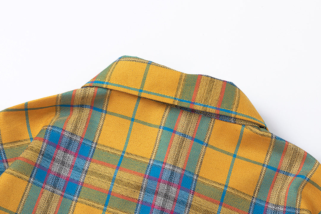 Street Ace WE11DONE Yellow Plaid Long‑Sleeve Shirt