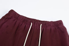 RRR123 Rivington 123 Gold Print Burgundy Splash‑Dye Jogger Pants