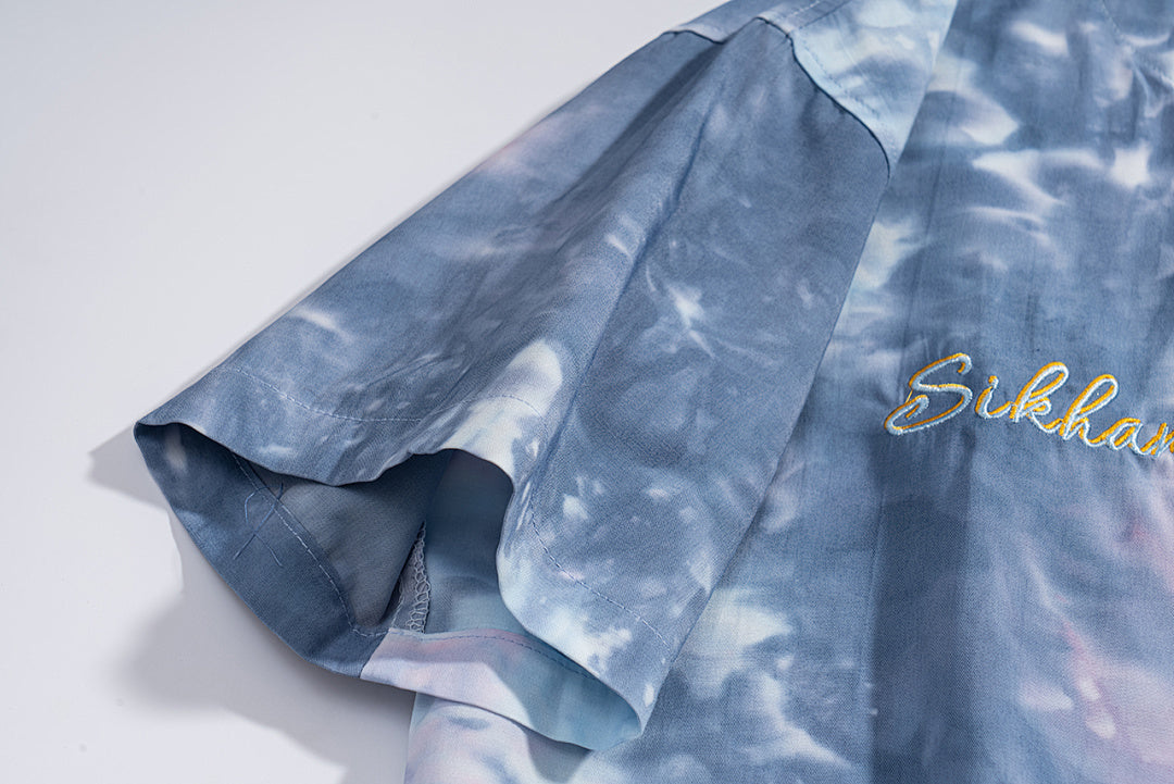 Tie‑Dye 19 Embroidered Short Sleeve Baseball Jersey