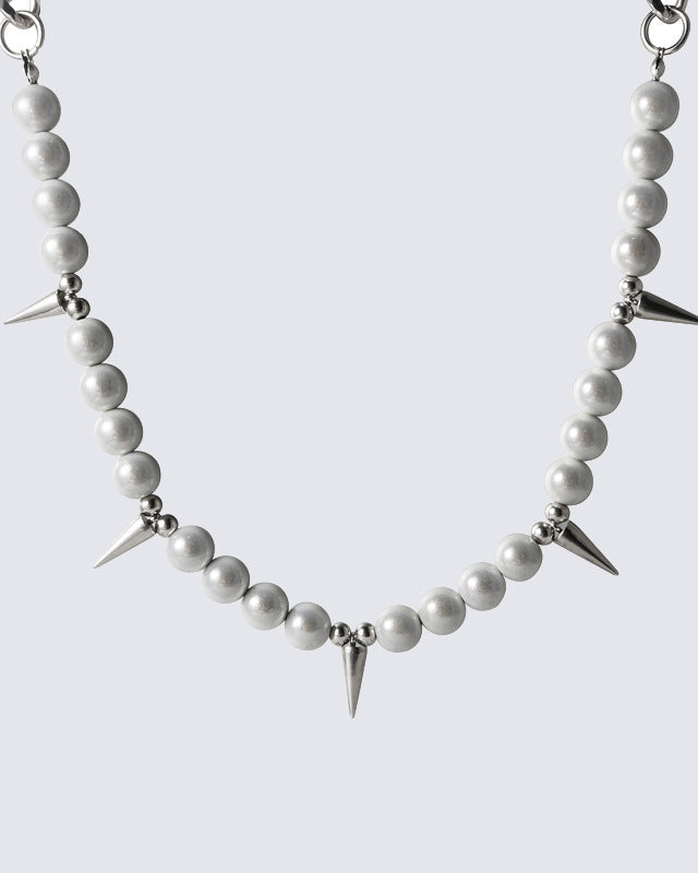 Hip-Hop Pearl Spike Necklace
