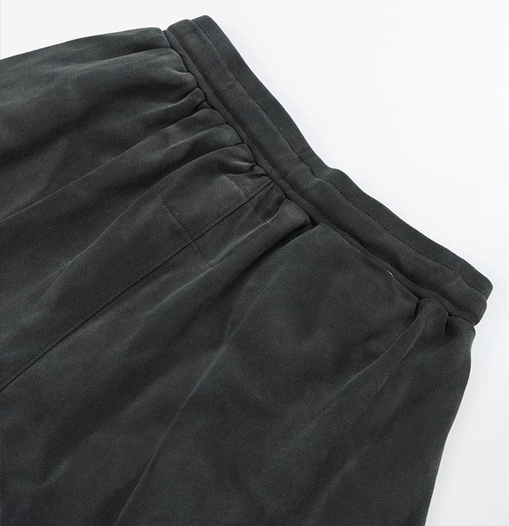 RRR123 Rivington 123 Pink Print Washed Raw‑Edge Sweat Shorts
