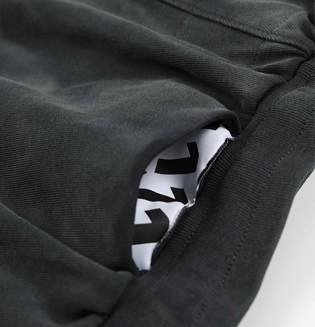 RRR123 Rivington 123 Pink Print Washed Raw‑Edge Sweat Shorts