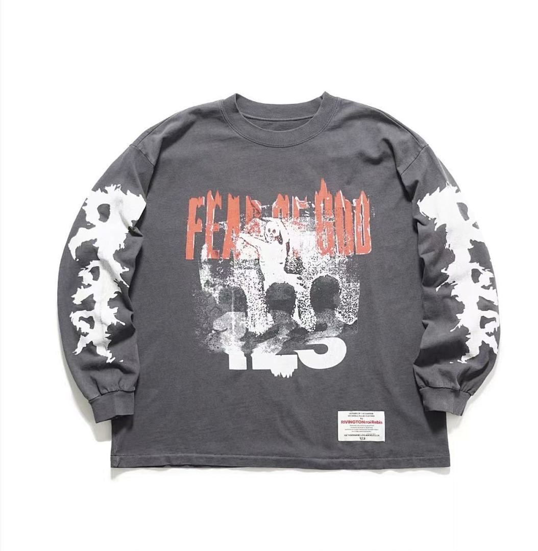 RRR123 Fear Of God Enemy 123 Graphic Oversized L/S Tee