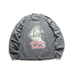RRR123 Rivington INRI 123 Religious Graphic Mock‑Neck L/S Tee