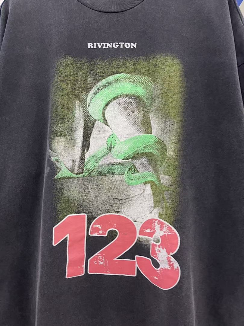 RRR123 Rivington INRI 123 Religious Graphic Mock‑Neck L/S Tee