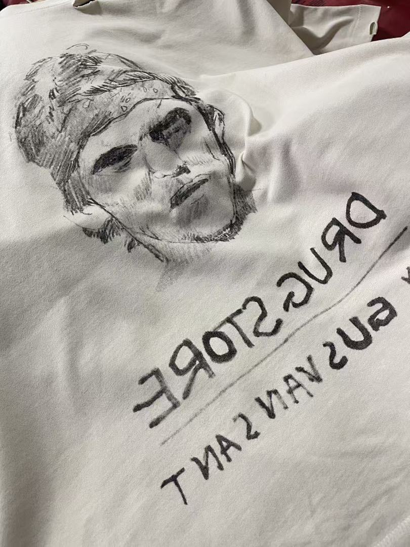 Play Hollywood Hand‑Drawn Portrait Slogan Vintage Cropped Tee