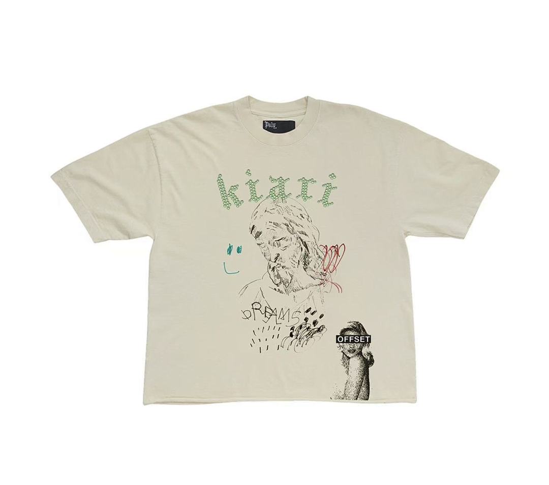 Play Hollywood Kiari Doodle Portrait Print Vintage Cropped Tee