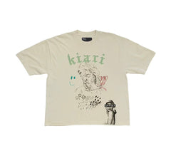 Play Hollywood Kiari Doodle Portrait Print Vintage Cropped Tee