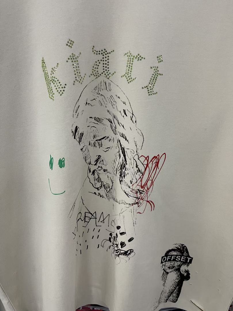 Play Hollywood Kiari Doodle Portrait Print Vintage Cropped Tee