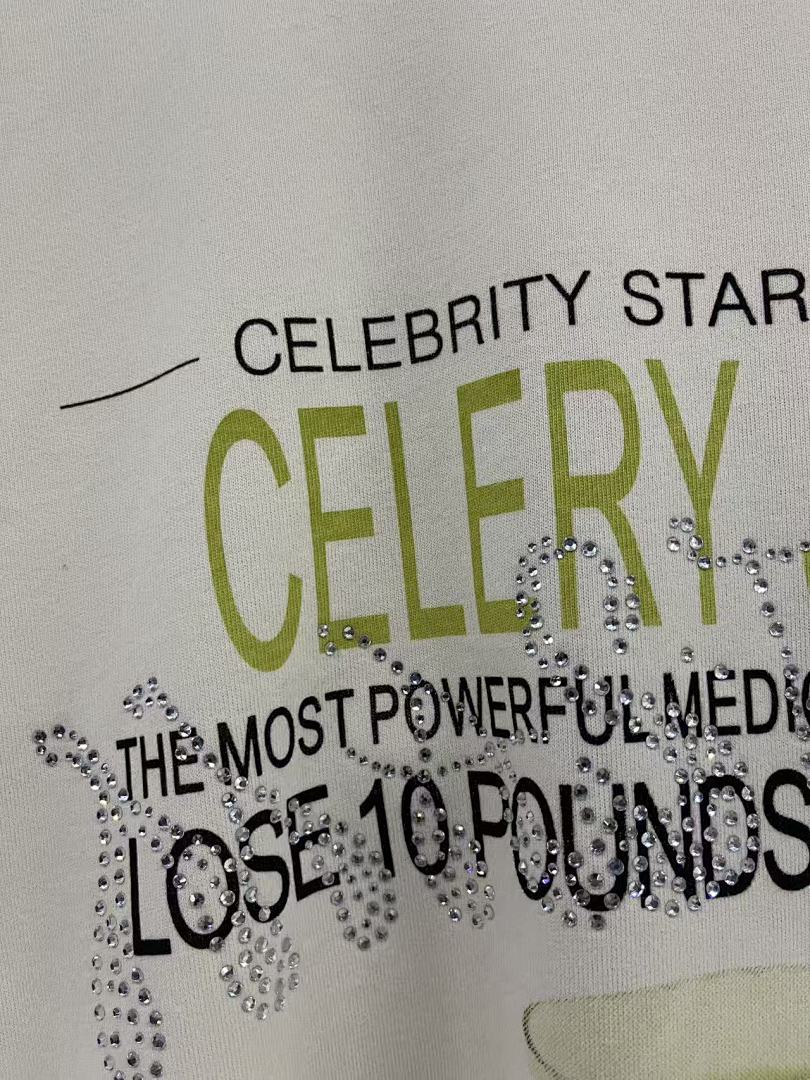 Play Hollywood Celery Juice Vintage Ad Print Cropped Tee