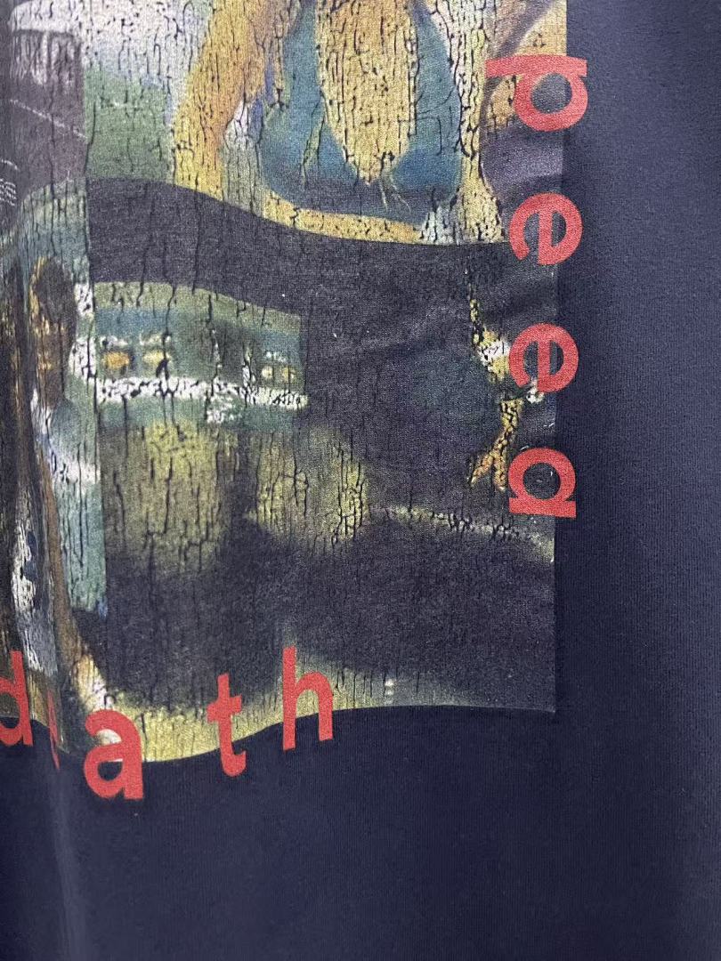Play Hollywood Love Speed Death Sex Collage Print Distressed Cropped Tee