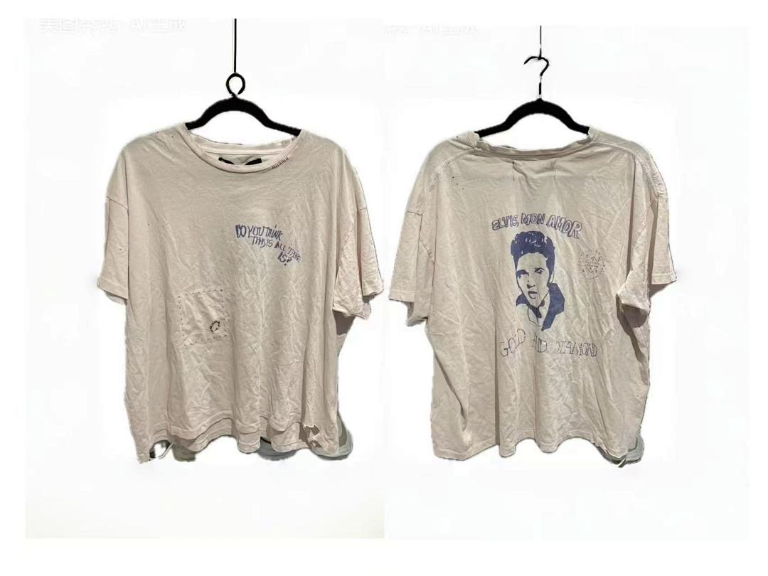 Play Hollywood Elvis Mon Amor Portrait Distressed Vintage Tee