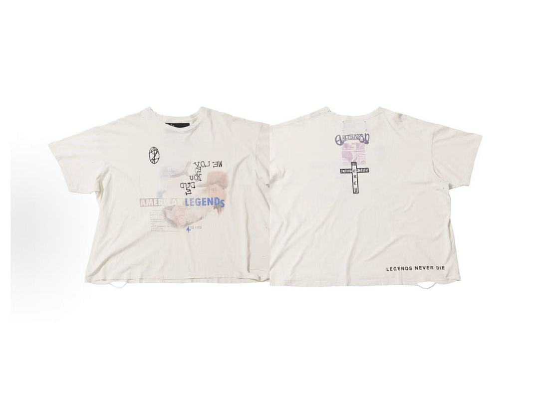 Play Hollywood American Legends Cross Print Vintage Cropped Tee