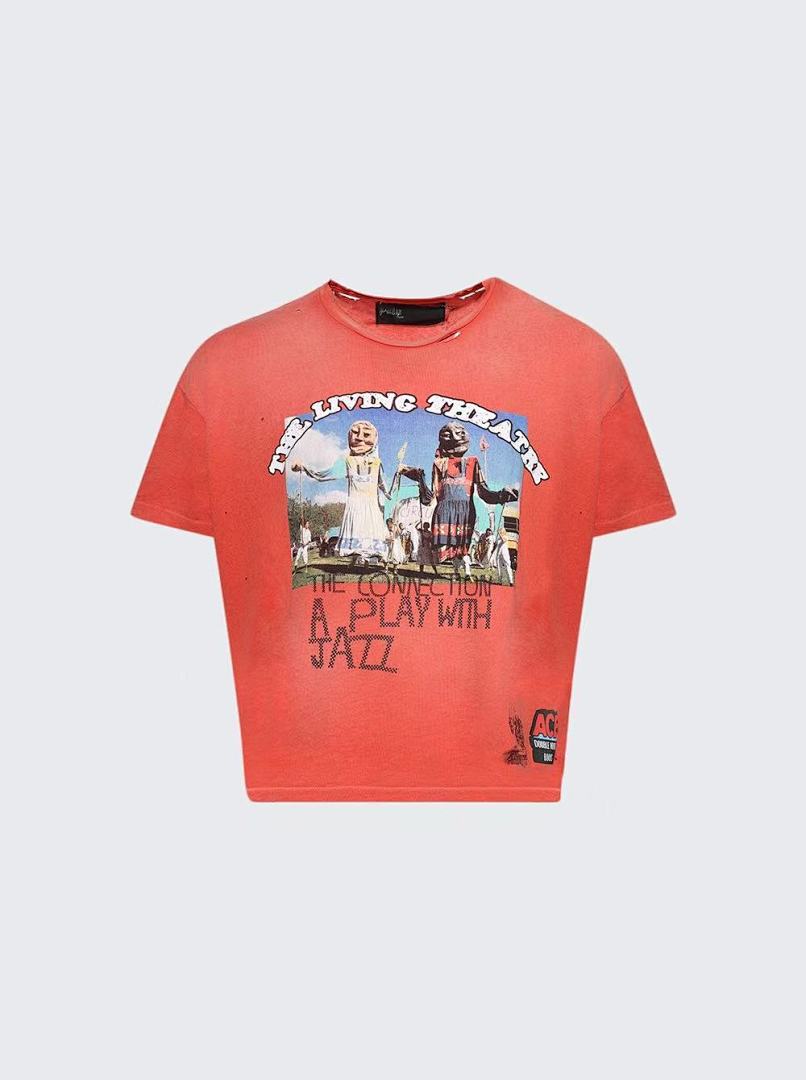 Play Hollywood The Living Theatre Jazz Print Vintage Cropped Tee