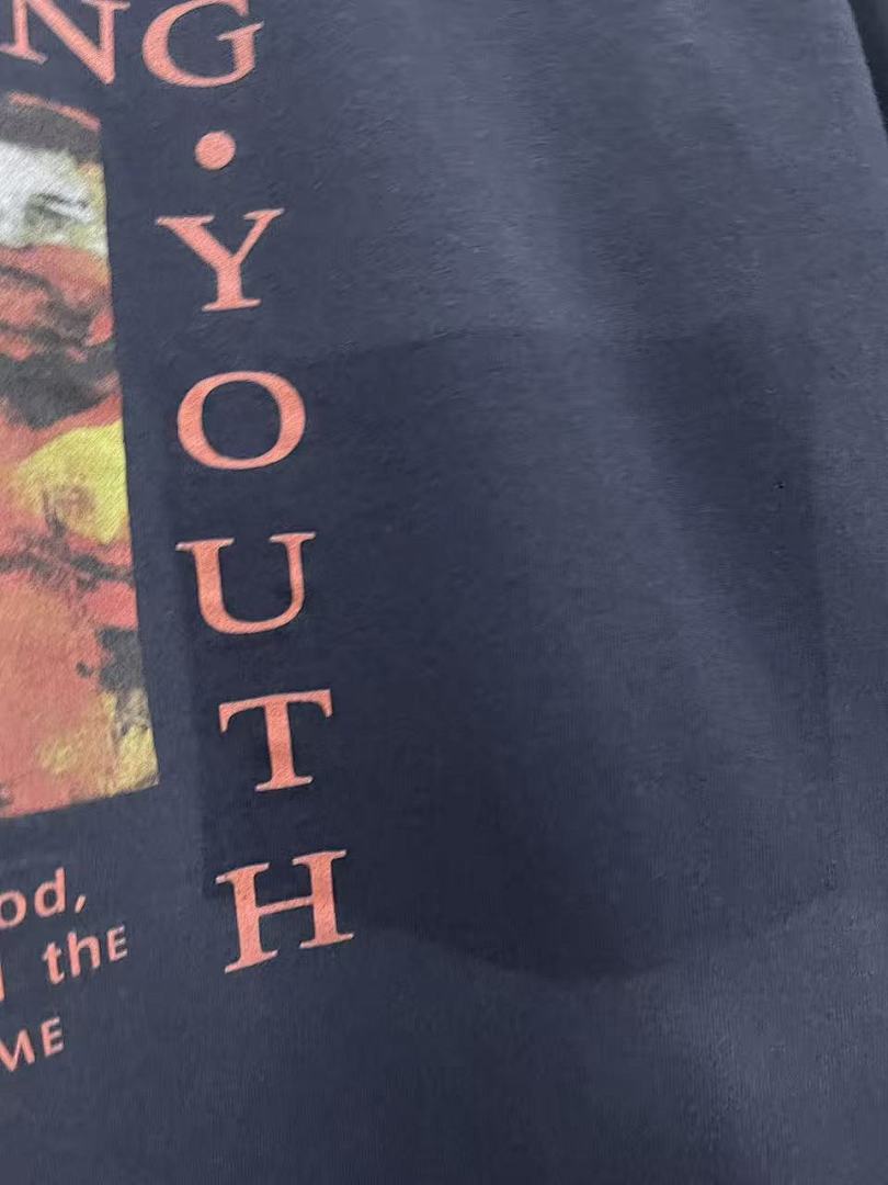 Play Hollywood Blaming Youth Collage Print Distressed Cropped Tee