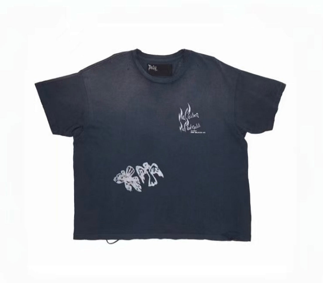 Play Hollywood Panique A Needle Park Double‑Print Vintage Cropped Tee