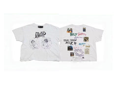 Play Hollywood Films Angels Movie Collage Double‑Print Distressed Cropped Tee