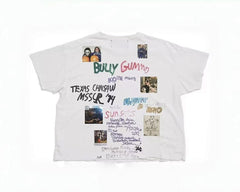 Play Hollywood Films Angels Movie Collage Double‑Print Distressed Cropped Tee
