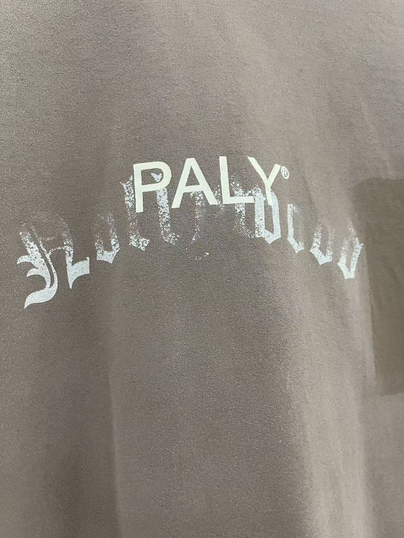 Play Hollywood Gradient Tie‑Dye Letter Patch Pocket Vintage Tee