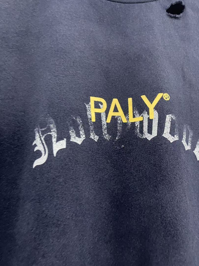 Play Hollywood Gradient Tie‑Dye Letter Patch Pocket Vintage Tee