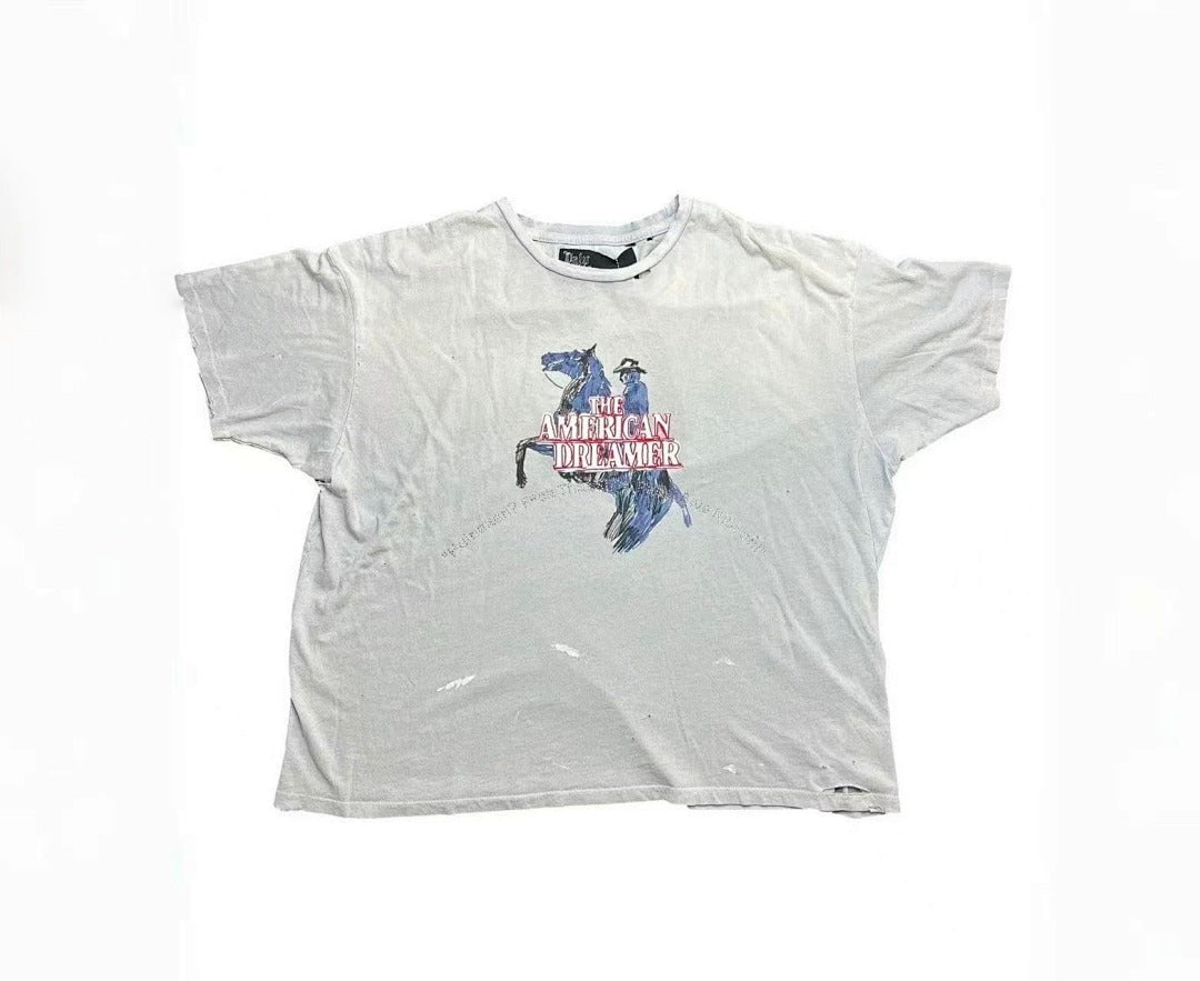Play Hollywood The American Dreamer Double‑Sided Print Vintage Cropped Tee