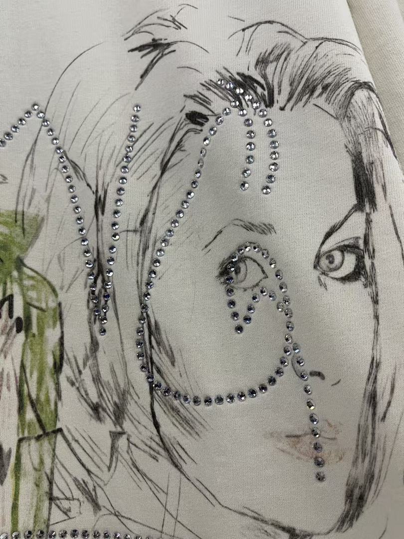 Play Hollywood Hand‑Doodle Portrait Collage Print Distressed Cropped Tee
