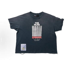 Play Hollywood The Fame Epidemic Slogan‑Print Distressed Cropped Tee