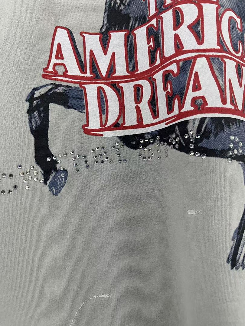 Play Hollywood The American Dreamer Double‑Sided Print Vintage Cropped Tee