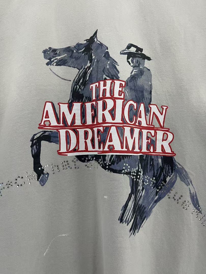 Play Hollywood The American Dreamer Double‑Sided Print Vintage Cropped Tee