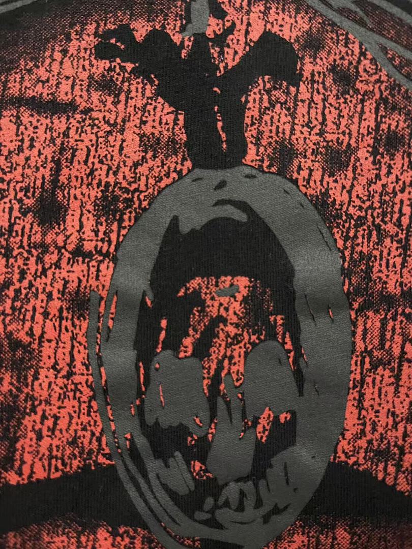 Play Hollywood Kiari Dark Skull Chapel Print Distressed Cropped Tee