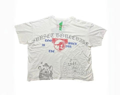 Play Hollywood Sunset Boulevard Double‑Print Distressed Cropped Tee