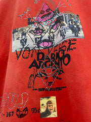 Play Hollywood Dario Argento Eye Collage Doodle Distressed Cropped Tee