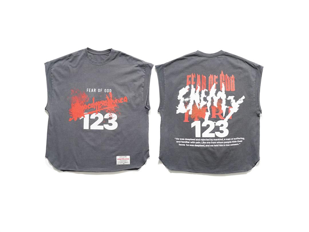RRR123 Fear Of God Splatter Print Oversized Sleeveless Tee
