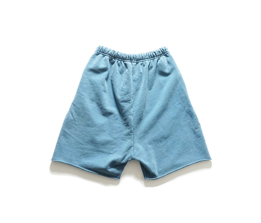 RRR123 Rivington 24 Ghost Print Raw‑Edge Sweat Shorts