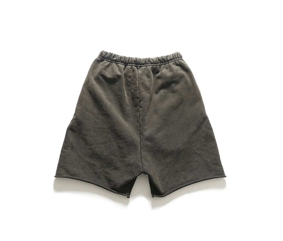 RRR123 Rivington 24 Ghost Print Raw‑Edge Sweat Shorts