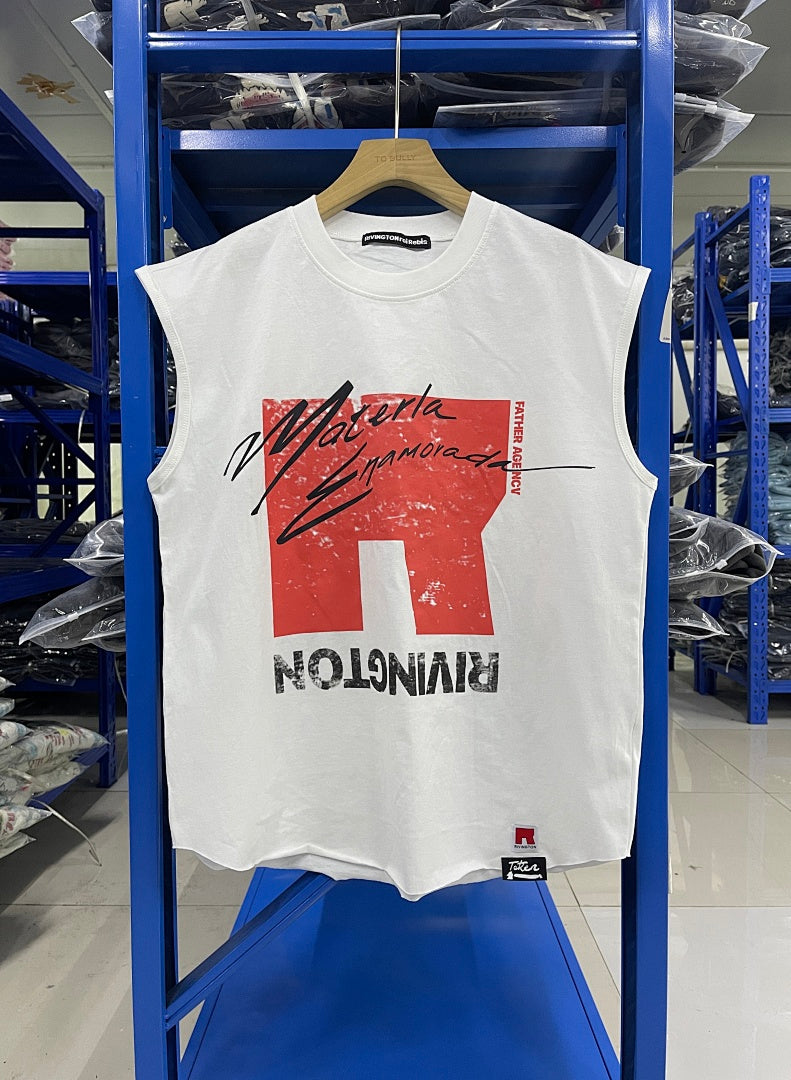 RRR123 Rivington Big‑R Signature Print Oversized Tank Top