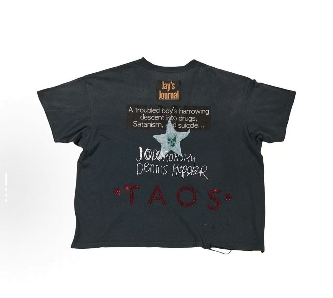 Play Hollywood Go Ask Alice Double‑Sided Movie Print Distressed Cropped Tee
