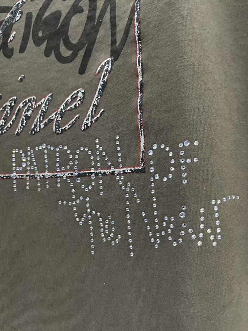 Play Hollywood Family Prays Photo‑Graffiti Print Distressed Cropped Tee