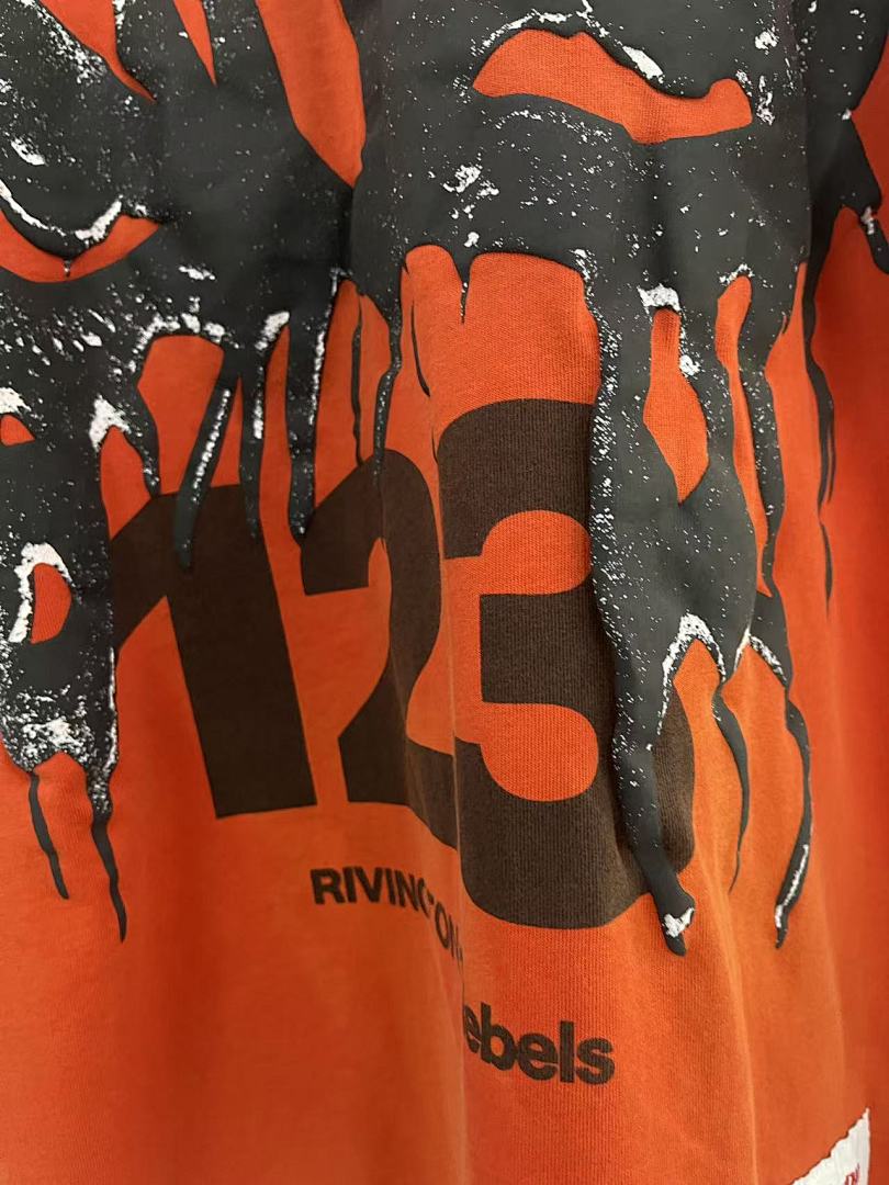 RRR123 Rivington Drip‑Eye 123 Oversized Orange Graphic Short‑Sleeve Tee