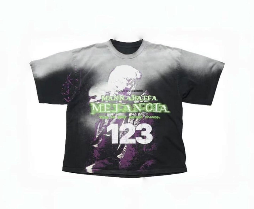 RRR123 Rivington Metanoia 123 Dark Cyber Graphic Oversized Tee